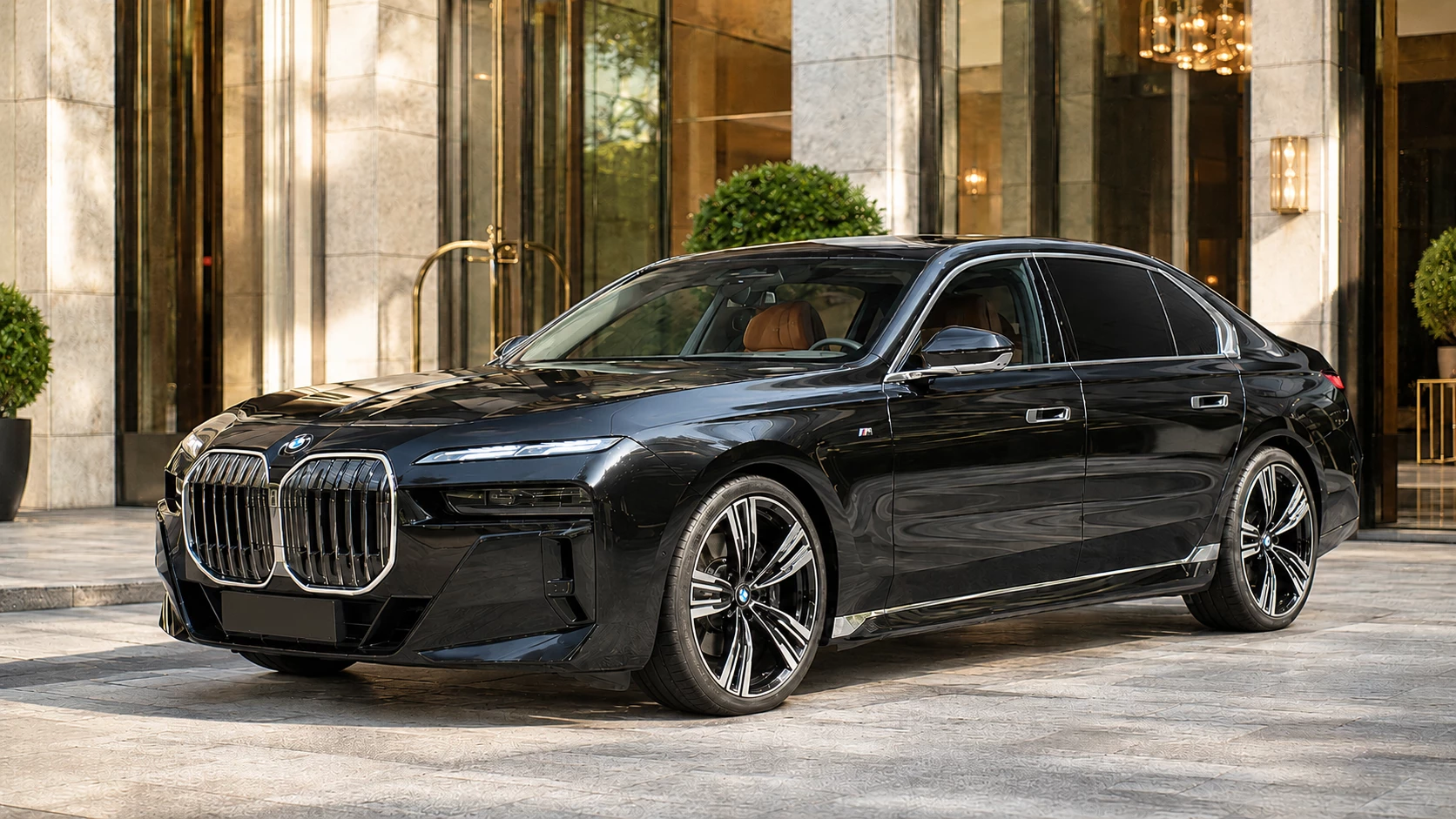 Black BMW 7 Series luxury chauffeur vehicle